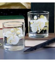 Harry Potter Drinking Glass Set (4-Piece) featuring Mystical House Mascots – Fan Merchandise, 400ml, White/Gold