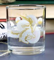 Harry Potter Drinking Glass Set (4-Piece) featuring Mystical House Mascots – Fan Merchandise, 400ml, White/Gold