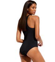 Schnelltrocknender Damen Badeanzug mit Schwimmerrücken Bademode 953659 Schwarz