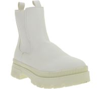 Lässiger Damen Chelsea-Boots mit profilierter Sohle Schlupf-Stiefelette Winter-Boots 948556 Weiß