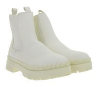 Lässiger Damen Chelsea-Boots mit profilierter Sohle Schlupf-Stiefelette Winter-Boots 948556 Weiß