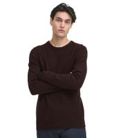 Classic CASUAL FRIDAY CFHeine Men's Chunky-Knit Sweater with Label Detail (Style 20505605) in Blue, Black, Beige, or Grey