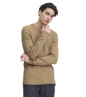 Classic CASUAL FRIDAY CFHeine Men's Chunky-Knit Sweater with Label Detail (Style 20505605) in Blue, Black, Beige, or Grey