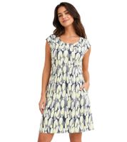 zeitloses Damen Etuikleid mit auffälligem Muster Baumwoll-Kleid ärmellos 914146 Grün/Schwarz