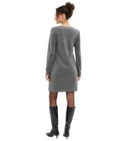 Fashionable Women's Mini Dress with Glitter-Effect Bow Detail – Evening Dress 946548 (Silver/Black)