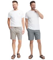 klassische FQ1924 FQHenry Herren Leinenshorts mit Reißverschluss Shorts 21900626 in Beige oder Grau