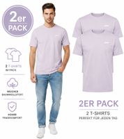 2er Pack sommerliches Formula 1 F1 Pastell Herren Rundhals-Shirt Formel 1 Baumwoll-Shirt Kurzarm-Shirt 701222540 003 Lila