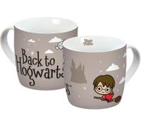 3er Pack Harry Potter Tasse „Hogwarts Express“ 300 ml Porzellan Becher Rosa mit Herzhenkel Grau