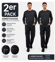 2er Pack gefütterte Herren Arbeits-Hose mit 6 Taschen Oeko-Tex zertifizierte Thermo-Hose Garten-Hose 8659861 Schwarz/Grau