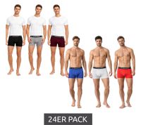 24-Pack Le Coq Sportif Basic Boxer Shorts – Men's Cotton Underwear – Grey/Burgundy/Black or Red/Light Grey/Blue