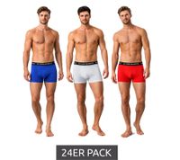24-Pack Le Coq Sportif Basic Boxer Shorts – Men's Cotton Underwear – Grey/Burgundy/Black or Red/Light Grey/Blue