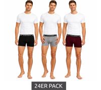 24-Pack Le Coq Sportif Basic Boxer Shorts – Men's Cotton Underwear – Grey/Burgundy/Black or Red/Light Grey/Blue