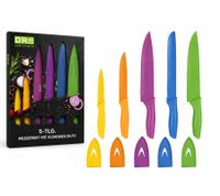 2-Pack 5-Piece Stainless Steel Knife Set with Blade Guards & Non-Stick Coating – Colorful (9857684)