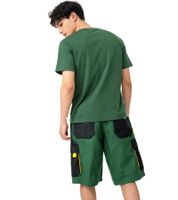 PUREWORK Men's Work Shorts – 2-Pack (6-Pocket Cargo Bermudas) – Sustainable Work & Gardening Shorts – Green/Black/Yellow