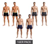 16er Pack Jeep Basic Boxer Herren Boxer-Shorts Baumwoll-Unterhose Unterwäsche I101545-001 Schwarz, Dunkelgrau oder Dunkelblau