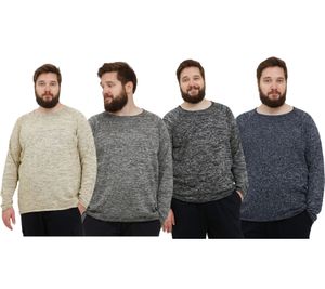 Maglione girocollo da uomo Classic BLEND BHDan BT in maglia fine, taglie forti 20713439 nei colori beige, grigio, nero o blu