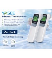 2er Pack YASEE YS-TWA-1 Infrarot-Thermometer mit Signalton bei Fieber oder erhöhter Temperatur Stirn-Thermometer berührungslos Weiß