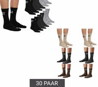 30 Paar SCOTCH & SODA Herren 1/2-Terry High-Quarter-Crew-Socken Alltags-Socken Business-Socken Größe 41-46 SS43513 Braun, Beige, Dunkelgrau oder Schwarz, Grau, Dunkelgrau