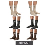 30 Paar SCOTCH & SODA Herren 1/2-Terry High-Quarter-Crew-Socken Alltags-Socken Business-Socken Größe 41-46 SS43513 Braun, Beige, Dunkelgrau oder Schwarz, Grau, Dunkelgrau
