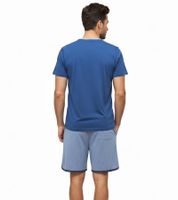 Lightweight SCOTCH & SODA Men's Pajamas – 2-Piece Shorty Set with Cotton (Short Pajamas) SSSP25M in Light Blue, Grey/Navy, and Grey/Blue