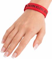 Pack de 6 pulseras unisex Calvin Klein con logo "CALVIN KLEIN JEANS", 20 cm, KJJLDB860100, Rojo/Amarillo/Azul