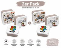 2-Pack 3-Piece Harry Potter Lunch Box Set (Sizes S 300 ml, M 500 ml, L 800 ml) featuring Hogwarts Crest & Characters – Grey