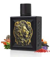 Rayhaan Lion Herren Eau de Parfum süß-würziger Duft mit frischen und warmen Noten Parfüm 100ml Schwarz