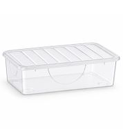 4er Set Tontarelli Aufbewahrungsbox je 4,7 Liter Fassungsvermögen Stapelbare Vorratsboxen mit Deckel 32,7 x 19 x 19 cm Transparent/Weiß