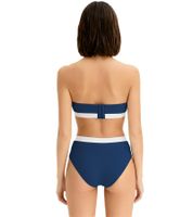 3-Pack (Sets of 2) Women's Organic Cotton Strapless Bandeau Bra (Non-Wired) – Blue/White