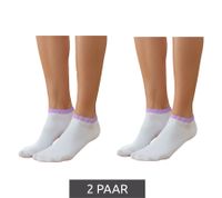 40 Pairs of Women's Sneaker Socks – Opaque 90-Denier Warm Cotton Socks (White/Pink or White/Lilac)