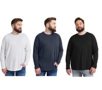 klassisches SOLID SDBedon BT Herren Longsleeve mit Rundhals Langarm-Shirt Große Größen 21300882 in Weiß, Dunkelblau oder Schwarz