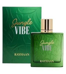 Rayhaan Gungle Vibe Herren Eau de Parfum frisch-zitrischer Körper-Duft Parfüm 100ml Grün
