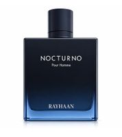 Rayhaan Nocturno Herren Eau de Parfum holzig-ambriger Duft mit Sandelholz und Amber Parfüm 100ml Schwarz