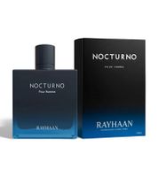 Rayhaan Nocturno Herren Eau de Parfum holzig-ambriger Duft mit Sandelholz und Amber Parfüm 100ml Schwarz