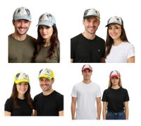 WORLDCUP LEGENDS Unisex Baseball-Cap im Nationalmannschafts-Design Baumwoll-Cap Curved-Brim-Cap Damaged-Look in Blau/Weiß, Schwarz/Weiß, Gelb/Bunt und Rot/Bunt