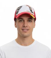 WORLDCUP LEGENDS Unisex Baseball-Cap im Nationalmannschafts-Design Baumwoll-Cap Curved-Brim-Cap Damaged-Look in Blau/Weiß, Schwarz/Weiß, Gelb/Bunt und Rot/Bunt