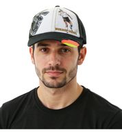 WORLDCUP LEGENDS Unisex Baseball-Cap im Nationalmannschafts-Design Baumwoll-Cap Curved-Brim-Cap Damaged-Look in Blau/Weiß, Schwarz/Weiß, Gelb/Bunt und Rot/Bunt