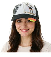 WORLDCUP LEGENDS Unisex Baseball-Cap im Nationalmannschafts-Design Baumwoll-Cap Curved-Brim-Cap Damaged-Look in Blau/Weiß, Schwarz/Weiß, Gelb/Bunt und Rot/Bunt