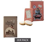 2er Pack Harry Potter Vorratsdose „Hogwarts Express“ oder " Back to Hogwarts" 1500 ml Metall Aufbewahrungsdose mit Deckel Rosa oder Grau