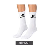 30 paires de chaussettes de sport LOTTO pour homme et femme, chaussettes d'entraînement, chaussettes de tennis, chaussettes en coton, blanches ou noires