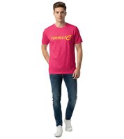 Formula E Herren T-Shirt nachhaltiges Baumwoll-Shirt mit Formula E Logo Sommer-Shirt Motorsport in Blau oder Pink/Gelb