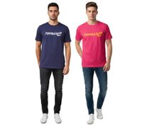 Formula E Herren T-Shirt nachhaltiges Baumwoll-Shirt mit Formula E Logo Sommer-Shirt Motorsport in Blau oder Pink/Gelb