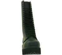 Bottes unisexes intemporelles Brandit Phantom en cuir véritable avec semelle plateforme audacieuse - Bottes de style ranger - Bottes à lacets - Deuxième choix - Légers défauts esthétiques - 9074-2 Noir