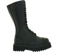 Bottes unisexes intemporelles Brandit Phantom en cuir véritable avec semelle plateforme audacieuse - Bottes de style ranger - Bottes à lacets - Deuxième choix - Légers défauts esthétiques - 9074-2 Noir