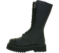 Bottes unisexes intemporelles Brandit Phantom en cuir véritable avec semelle plateforme audacieuse - Bottes de style ranger - Bottes à lacets - Deuxième choix - Légers défauts esthétiques - 9074-2 Noir