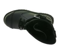 Bottes Brandit unisexes à plateforme et boucles Phantom en cuir véritable avec embout en acier à lacets, deuxième choix – Légers défauts esthétiques 9075-2 Noir
