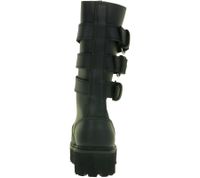 Bottes Brandit unisexes à plateforme et boucles Phantom en cuir véritable avec embout en acier à lacets, deuxième choix – Légers défauts esthétiques 9075-2 Noir