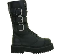 Bottes Brandit unisexes à plateforme et boucles Phantom en cuir véritable avec embout en acier à lacets, deuxième choix – Légers défauts esthétiques 9075-2 Noir
