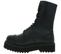 Bottes unisexes intemporelles Brandit Phantom en cuir véritable avec semelle plateforme audacieuse - Bottes de style ranger - Bottes à lacets - Deuxième choix - Légers défauts esthétiques - 9073-2 Noir