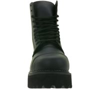 Bottes Brandit Phantom unisexes intemporelles en cuir véritable avec semelle plateforme audacieuse, style ranger, inspirées des bottes militaires à lacets, deuxième choix – légères imperfections esthétiques, 9072-2 Noir